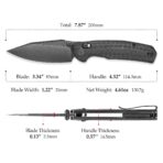 Hornet-CG Axis Lock EDC Folding Pocket Knife,3.34" 14C28N Steel Blade,Carbon Fiber style G10 Handle - Image 4