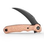 Lacerta-CU Liner Lock EDC Folding Pocket Knife 3.34'' 14C28N Steel Blade,Copper Foil Handle,Tiguass Design - Image 2