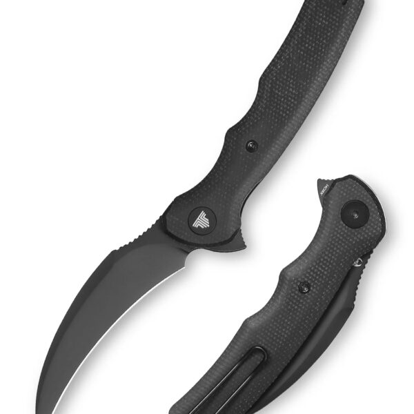 Lacerta-04B Liner Lock EDC Folding Pocket Knife 3.34'' 14C28N Steel Blade,Black Micarta Handle,Tiguass Design