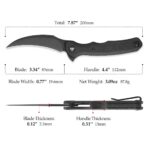 Lacerta-04B Liner Lock EDC Folding Pocket Knife 3.34'' 14C28N Steel Blade,Black Micarta Handle,Tiguass Design - Image 4