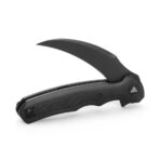 Lacerta-04B Liner Lock EDC Folding Pocket Knife 3.34'' 14C28N Steel Blade,Black Micarta Handle,Tiguass Design - Image 2