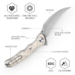 Lacerta-AL Liner Lock EDC Folding Pocket Knife 3.34'' 14C28N Steel Blade,Aluminum Foil Handle,Tiguass Design - Image 3