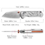 Skarn-W Crossbar Lock EDC Folding Pocket Knife,2.9'' M390 Steel Blade, Titanium Handle - Image 4