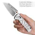 Skarn-W Crossbar Lock EDC Folding Pocket Knife,2.9'' M390 Steel Blade, Titanium Handle - Image 5