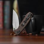 ⁦Butterfly-CU Crossbar Lock EDC Folding Pocket Knife,2.99'' 14C28N Steel Blade,Copper Handle⁩ - الصورة ⁦5⁩