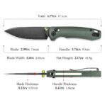 Dragonfly-GM Crossbar Lock EDC Folding Pocket Knife,2.99'' 14C28N Steel Blade,Micarta Handle - Image 3