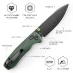 Dragonfly-GM Crossbar Lock EDC Folding Pocket Knife,2.99'' 14C28N Steel Blade,Micarta Handle - Image 4