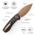 Koala-CG Crossbar Lock EDC Folding Pocket Knife,2.56'' N690 Steel Blade, Carbon Fiber G10 Handle - Image 3