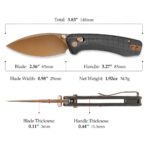 Koala-CG Crossbar Lock EDC Folding Pocket Knife,2.56'' N690 Steel Blade, Carbon Fiber G10 Handle - Image 4
