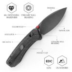 ⁦Koala-B Crossbar Lock EDC Folding Pocket Knife,2.56'' N690 Steel Blade,Micarta Handle⁩ - الصورة ⁦3⁩
