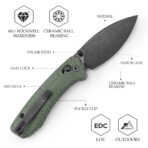 Koala-G Crossbar Lock EDC Folding Pocket Knife,2.56'' N690 Steel Blade, Micarta Handle, Green - Image 3